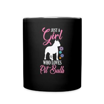 Juste une fille qui aime Pit Bulls Pet - Mug uni - noir - Devant