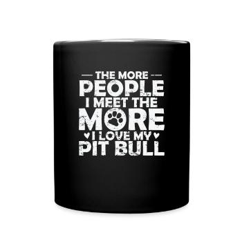 Moins de gens Plus de pit-bulls Chien Amour - Mug uni - noir - Devant