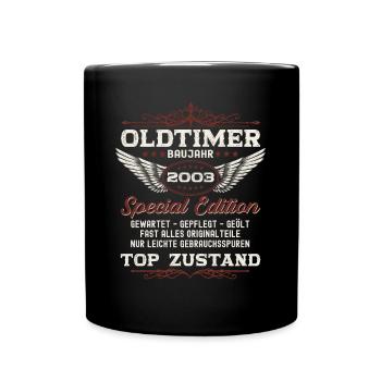 Oldtimer Jahrgang 2003 19. Geburtstag Geschenk fun - Tasse einfarbig - Schwarz - Vorne