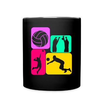 Joueurs de volley-ball - Mug uni - noir - Devant