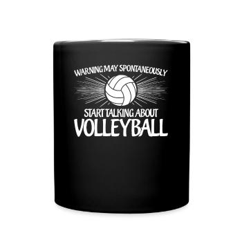 Volleyball Spruch Volleyballspieler - Tasse einfarbig - Schwarz - Vorne