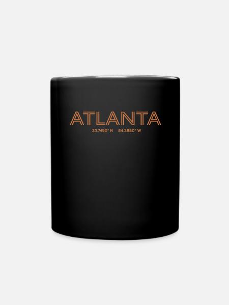 USA Stadt Koordinaten - Atlanta - Tasse einfarbig - Schwarz