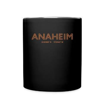 USA Stadt Koordinaten - Anaheim - Tasse einfarbig - Schwarz - Vorne