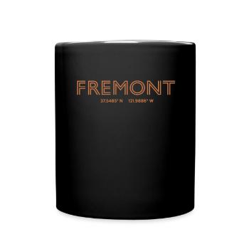 USA Stadt Koordinaten - Fremont - Tasse einfarbig - Schwarz - Vorne