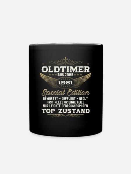 Oldtimer Jahrgang 1961 61. Geburtstag Geschenk fun - Tasse einfarbig - Schwarz