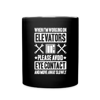 Elevator Fitter Elevator Mechanic Elevator Mechanic - Full Colour Mug - black - Front