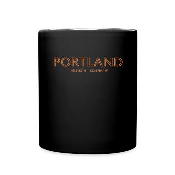 USA City Coordinates - Portland - Full Colour Mug - black - Front