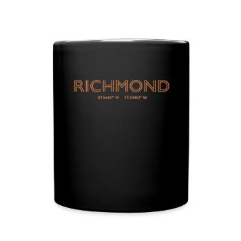 USA Stadt Koordinaten - Richmond - Tasse einfarbig - Schwarz - Vorne