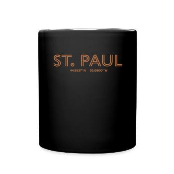 USA City Coordinates - St. Paul - Full Colour Mug - black - Front