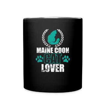 Maine Coon Cat Lover Katze Haustier Kater - Tasse einfarbig - Schwarz - Vorne