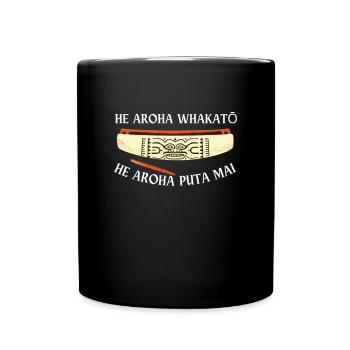 Maori Hei Tiki Tribal Tattoo New Zealand - Tasse einfarbig - Schwarz - Vorne