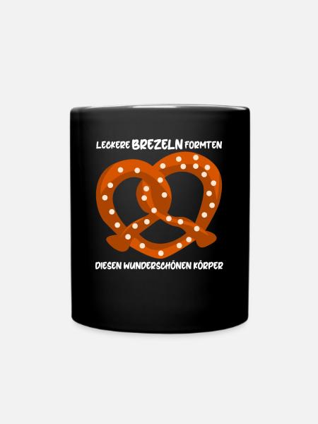 Brezeln Witz Bretzel - Tasse einfarbig - Schwarz