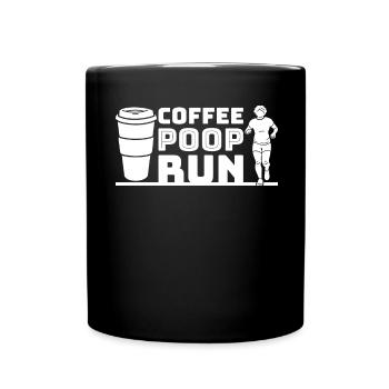 Coffee Poop Run Laufen Running - Mug uni - noir - Devant