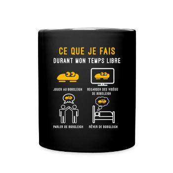 bobsleigh temps libre cadeau bobsleigher - Mug uni - noir - Devant