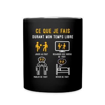 foot temps libre cadeau footballeur - Mug uni - noir - Devant