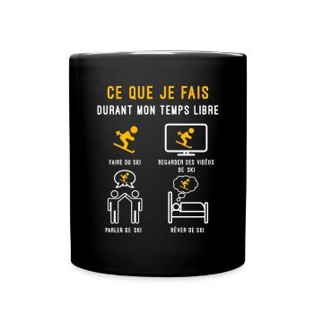 ski temps libre cadeau skieur - Mug uni - noir - Devant