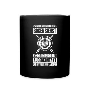 Bogenschütze Bogenschießen Bogen Archer Archery - Tasse einfarbig - Schwarz - Vorne