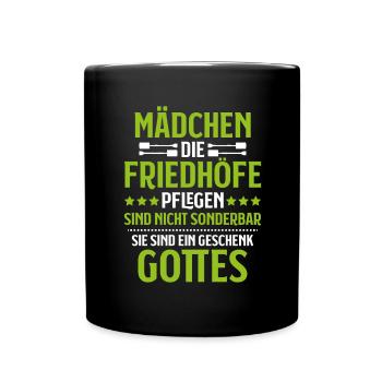 Friedhofsgärtner Friedhof Cemetery Gardener - Tasse einfarbig - Schwarz - Vorne