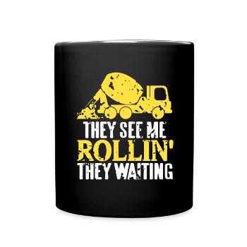 Conception de construction en béton pour les travailleurs de la construction et les chantiers de construction - Mug uni - noir - Devant