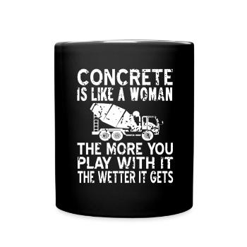 Concrete construction design for construction workers and construction site - Full Colour Mug - black - Front