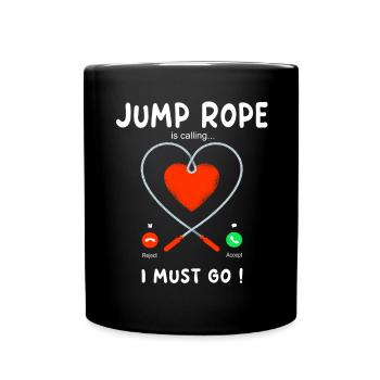 Jump Rope Calling - Seilspringen - Full Colour Mug - black - Front