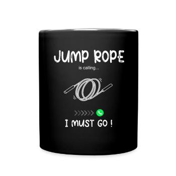 Jump Rope Calling - Seilspringen - Full Colour Mug - black - Front