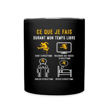 athlétisme sport temps libre cadeau athlète - Mug uni - noir - Devant