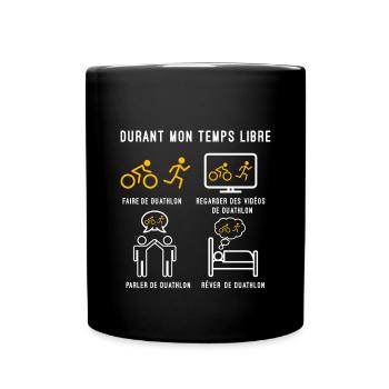 duathlon sport temps libre cadeau duathlète - Mug uni - noir - Devant
