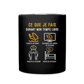 kitesurf temps libre cadeau kitesurfeur - Mug uni - noir - Devant