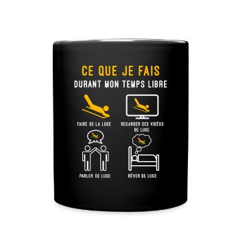 luge temps libre cadeau lugeur - Mug uni - noir - Devant