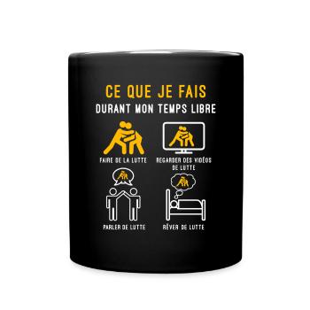 lutte temps libre cadeau lutteur - Mug uni - noir - Devant