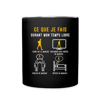 marche temps libre cadeau marcheur - Mug uni - noir - Devant