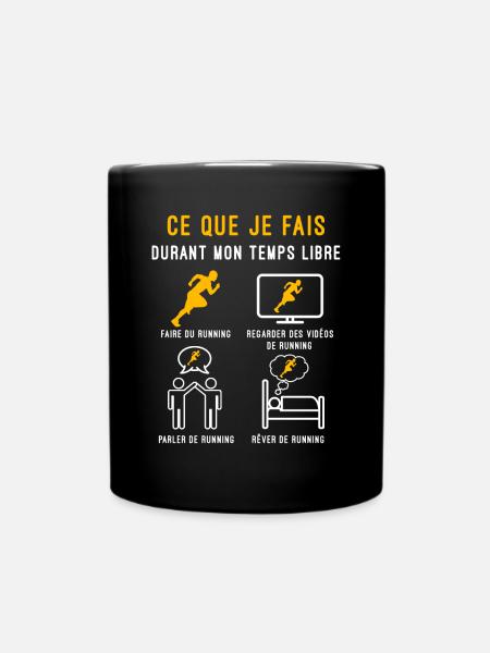 running temps libre cadeau coureur - Mug uni - noir