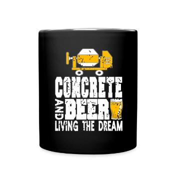 Concrete builder design for builders and construction site - Full Colour Mug - black - Front