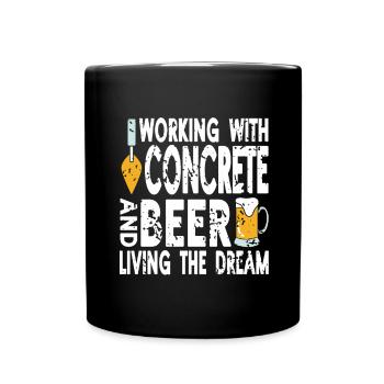 Concrete construction design for construction workers and construction site - Full Colour Mug - black - Front