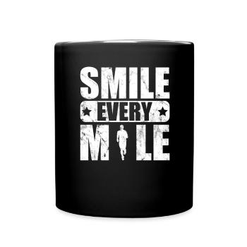 Smile Every Mile - Lauftraining Marathon Running - Tasse einfarbig - Schwarz - Vorne