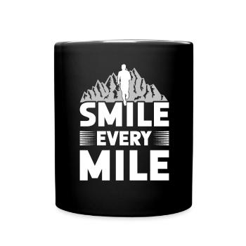 Smile Every Mile - Lauftraining Marathon Running - Tasse einfarbig - Schwarz - Vorne