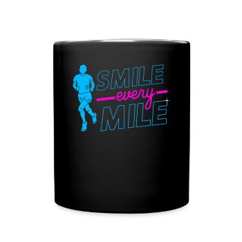 Smile Every Mile - Lauftraining Marathon Running - Tasse einfarbig - Schwarz - Vorne