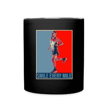 Smile Every Mile - Lauftraining Marathon Running - Tasse einfarbig - Schwarz - Vorne