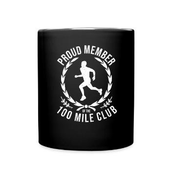 100 Mile Club Ultra Run Trailrunning Ultraläufer - Tasse einfarbig - Schwarz - Vorne