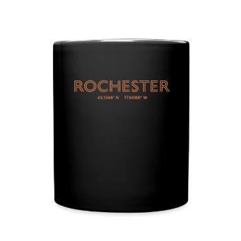 USA City Coordinates - Rochester - Full Colour Mug - black - Front