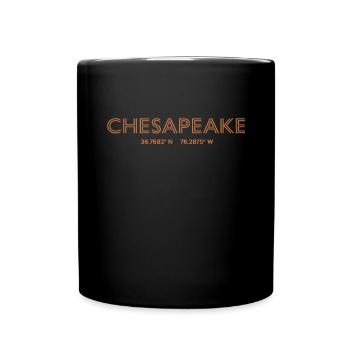 USA Stadt Koordinaten - Chesapeake - Tasse einfarbig - Schwarz - Vorne