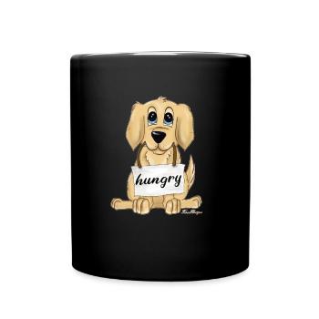 Le chiot Labrador Golden Retriever a faim et sucré - Mug uni - noir - Devant