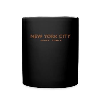 USA City Coordinates - New York City - Full Colour Mug - black - Front