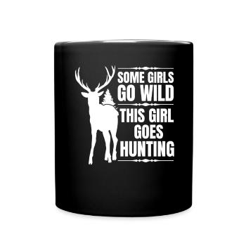 Hirschjagd Jägerin Spruch Jagd - Tasse einfarbig - Schwarz - Vorne
