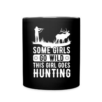 Hirschjagd Jägerin Spruch Jagd - Tasse einfarbig - Schwarz - Vorne