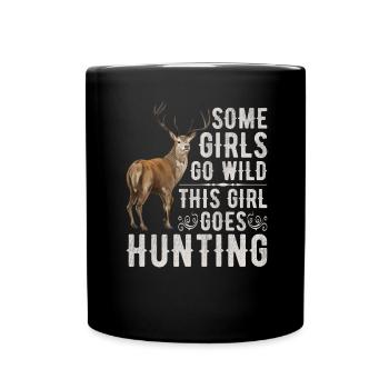 Hirschjagd Jägerin Spruch Jagd - Tasse einfarbig - Schwarz - Vorne