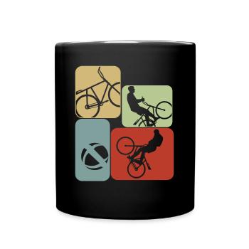 Radball Retro Radballer - Tasse einfarbig - Schwarz - Vorne