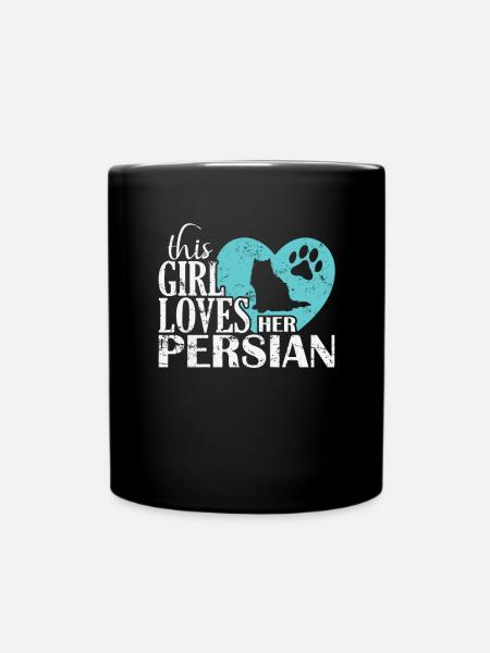 Cette fille aime son chat persan chat domestique - Mug uni - noir