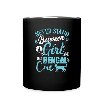 Ne jamais se mettre entre une fille et son chat Bengal - Mug uni - noir - Devant